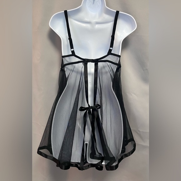 Victoria's Secret‎ Nightgown 34C  Women's Short Sexy Sheer Negligee Black - Picture 2 of 10